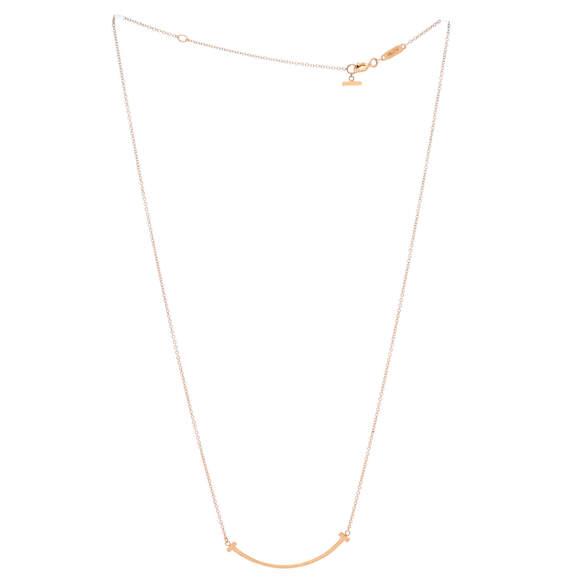 Tiffany & Co. Small T Smile Pendant Necklace 18K Rose Gold - Picture 3 of 4